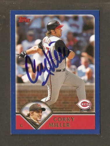 2003 Topps Corky Miller Reds Auto Autograph COA  