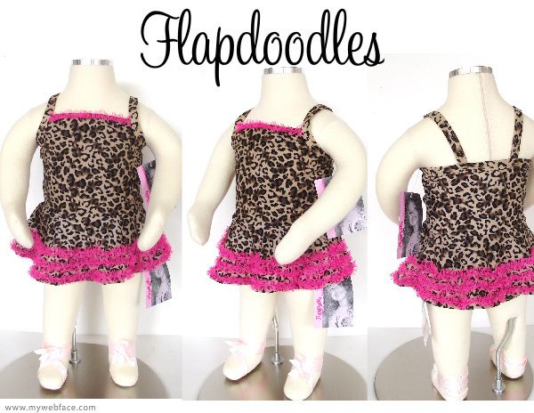 FLAPDOODLES LEOPARD SWIMSUIT 2 PIECE 2T 3T 4T NEW  