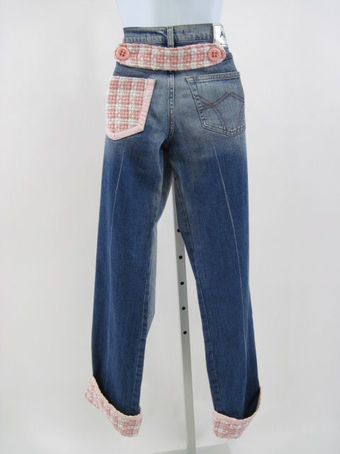 AMNESIA Denim Tweed Jeans Pants Size 42  