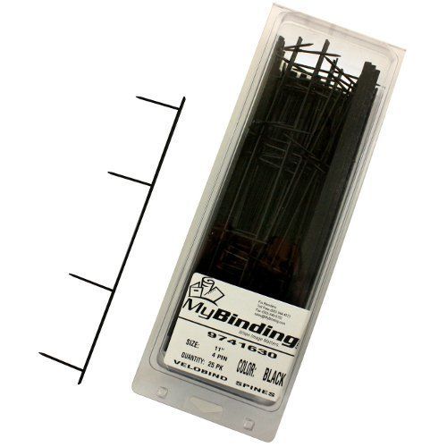 GBC VeloBind 4pin Reclosable Black 25pk   9741630  