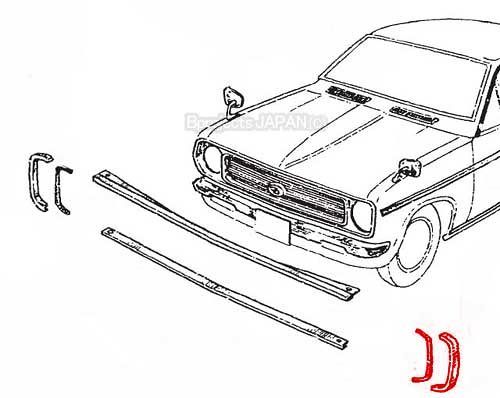 SURROUND Radiator Grille MOULD LH, DATSUN 1200 B110 Ute  