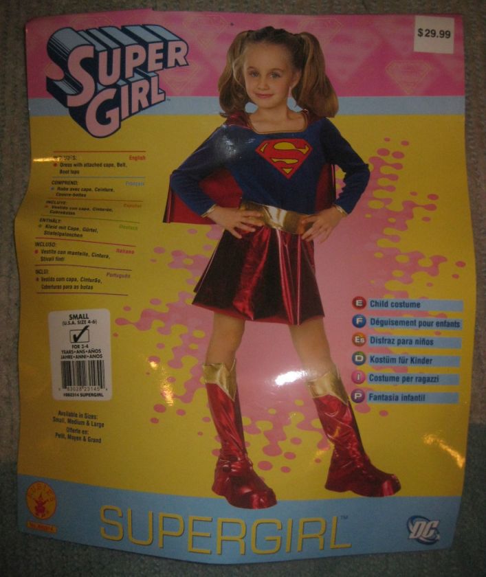 Girls Super Girl Costume Small 4 6 Supergirl  