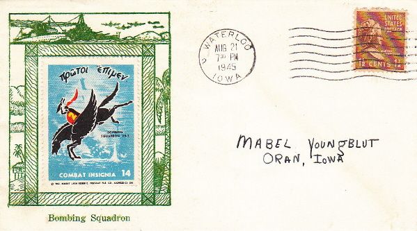 WW2 NAVY BOMB SQUADRON VB 2 CACHET   1945 POSTAL COVER  