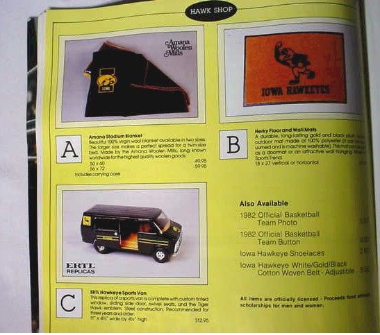 Old University Of Iowa Hawkeyes Basketball Program 1982 1983 Ohio 