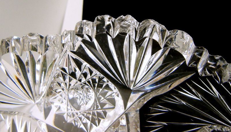 American Brilliant Cut Glass Crystal Covered Butter  