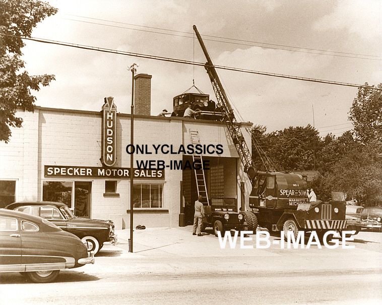 1950s HUDSON AUTO DEALER CAR SALES PHOTO JEEP,CRANE MI  