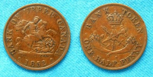 Token Canada 1/2 Penny Upper Bank VF XF Tn 2  