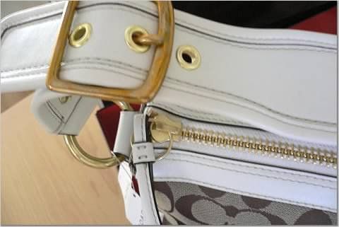 Coach Legacy Mandy Signature Bag Khaki White 10342  