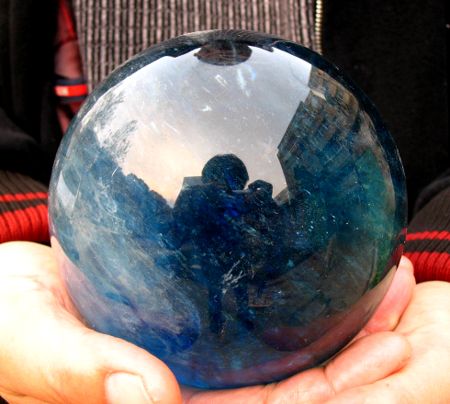 2165g Large crystal Cherry blue pretty sphere BALL  