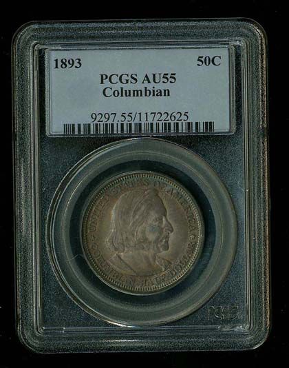 1893 COLUMBIAN EXPOSITION 50 CENTS SILVER COIN, PCGS CERTIFIED 