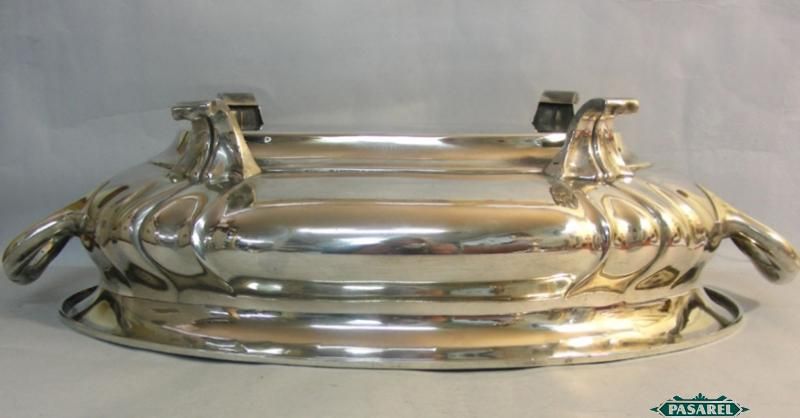 Silver 2 Handled Oval Centerpiece Fruit Bowl Ernst Treusch Leipzig 