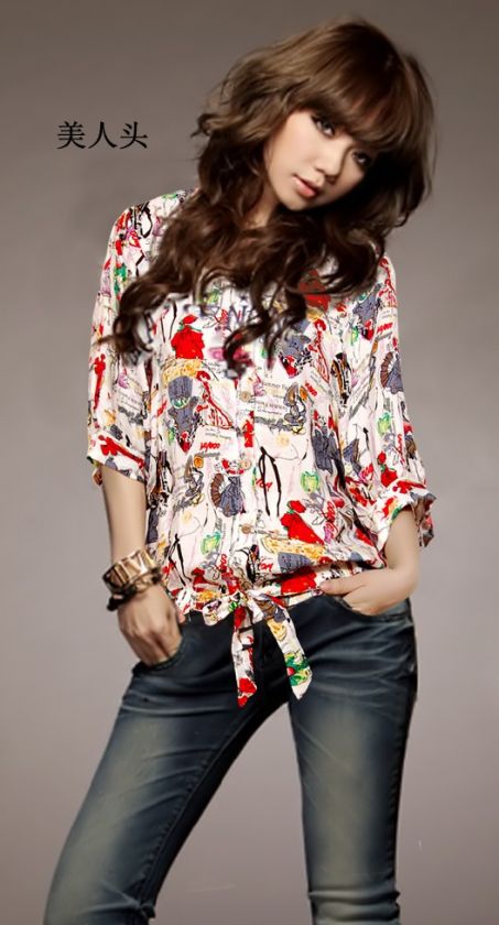 Japan new style vintage soft Casual blouse top(4 color)  