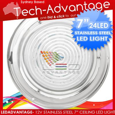 12V 7 STAINLESS STEEL SURFACE MOUNT LED CEILING LIGHT   BOAT/YACHT 