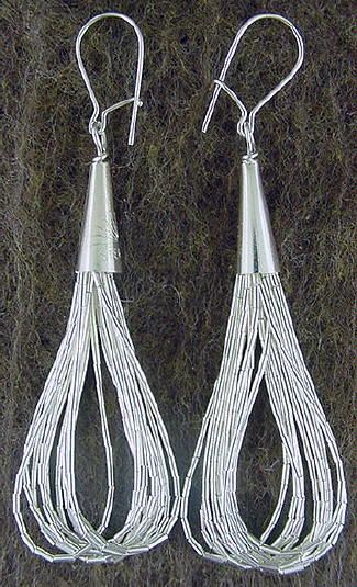 Liquid Sterling Silver 10 Strand 2 1/2 Earring Jewelry  