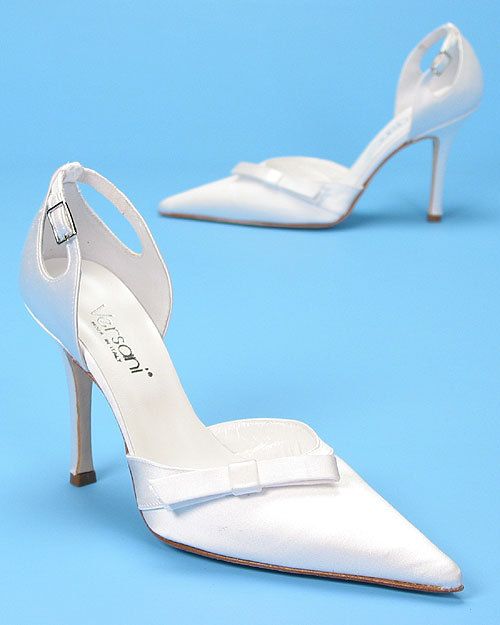 Versani 1640 Size 8.5 White Wedding Shoes  