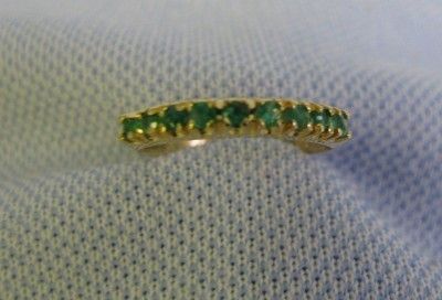 18 KT Yellow Gold Ladys 9 brilliant cut emerald size 6.5 ring (15 