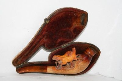 ANTIQUE MEERSCHAUM PIPE 2 HORSES excellent condition  