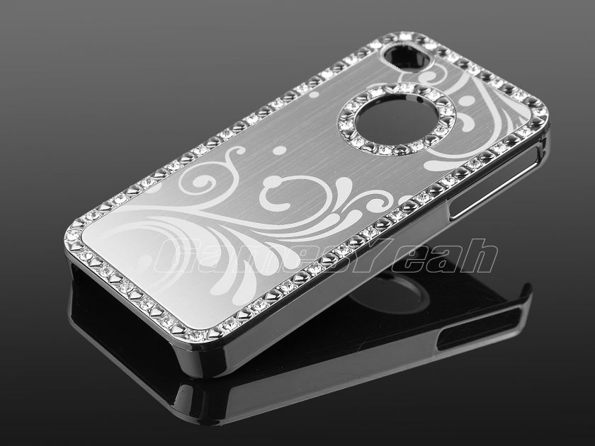   Aluminum Diamond Hard Case Cover F iPhone 4 4S + Screen Film  