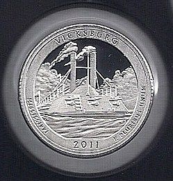 2011 S SILVER PROOF VICKSBURG STATE PARKS QUARTER  