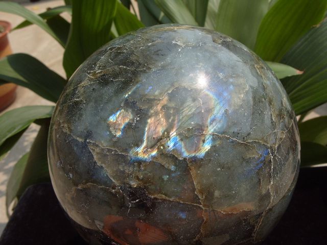 6lb NATURAL LABRADORITE QUARTZ CRYSTAL SPHERE BALL AA  