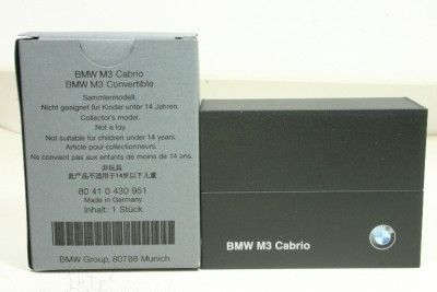 87 Herpa BMW M3 Convertible BMW Museum Dealer Edition Made in 