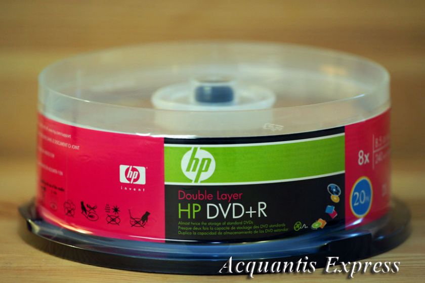   HP DVD+R DL 8.5GB Double Dual Layer 20CB NEW Discs 051122271229  