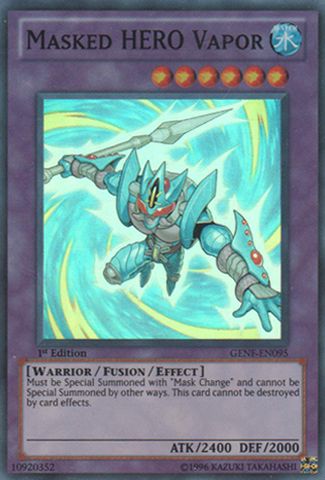 Masked HERO Vapor GENF EN095 Yugioh Mint/NM  