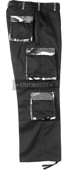 Black And City Camo Vintage Paratrooper BDU Cargo Polyester/Cotton 