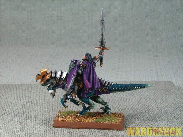 25mm Warhammer WDS painted Dark Elf Dreadlord on Cold One w25  