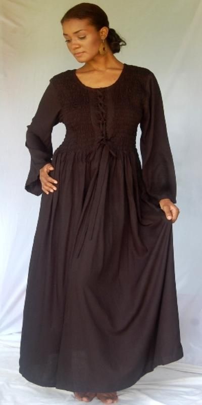 Q640 BLACK/DRESS SMOCKED MAXI MADE 2 ORDER 3X 4X 5X  