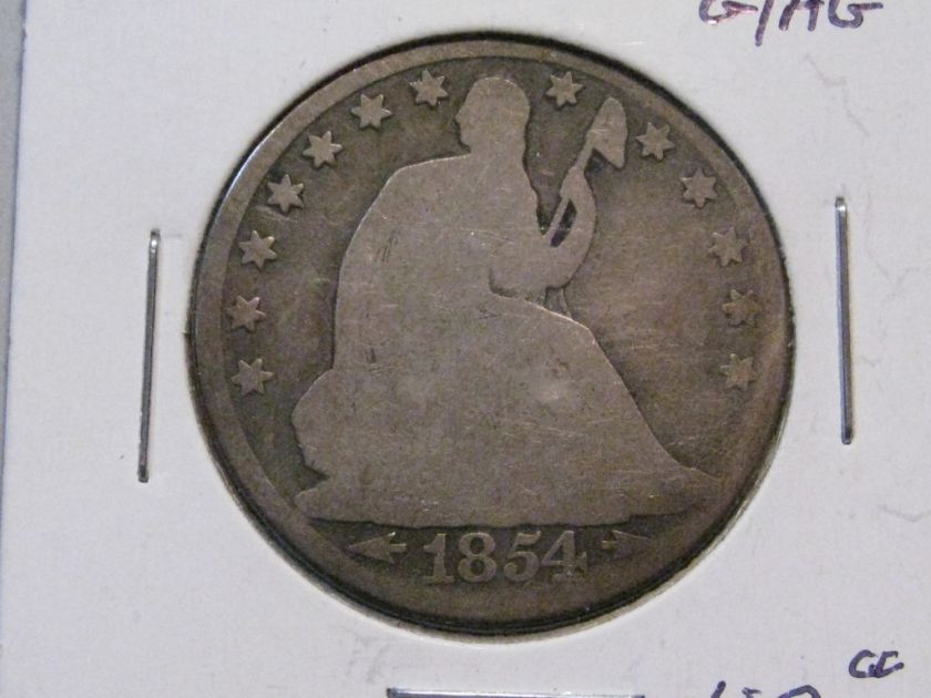 1854 o Seated Half Dollar. G/AG.  