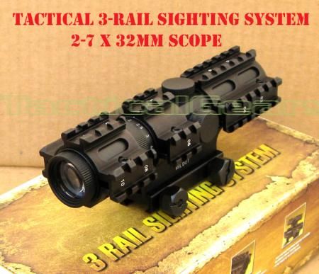 Tactical 3 Rail 2 7 x 32 P4 SNIPER Rifle Scope  