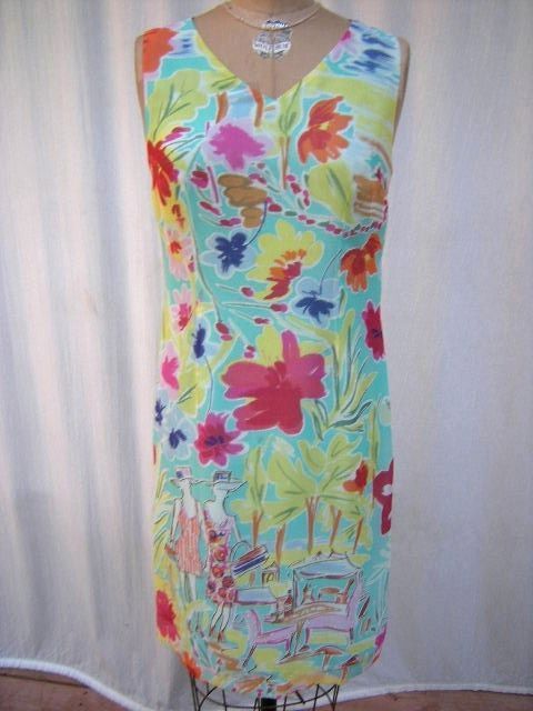 Carol Anderson Silk Chiffon Slip Cocktail Dress Print 4  