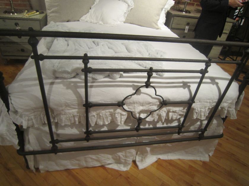 French Gustavian Espresso Wrought Iron Cal. King Bed  