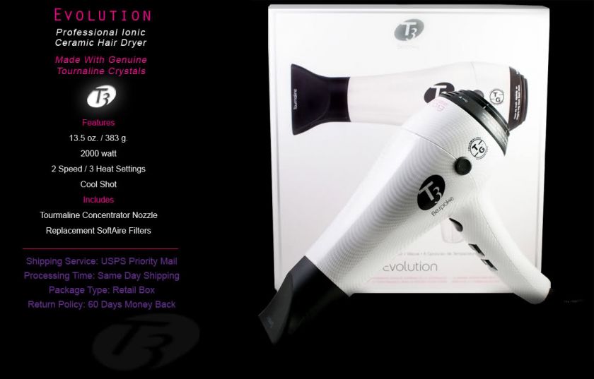 New Bespoke Labs T3 Evolution Hair Dryer 83888 SE  