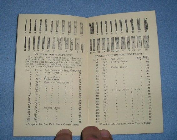 Stanley Tool Reprint Instructions Butt Gage #45 Plane  