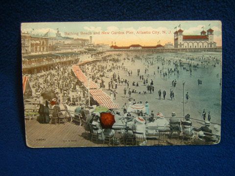 Bathing Beach and New Garden Pier. Atlantic City, New Jersey 