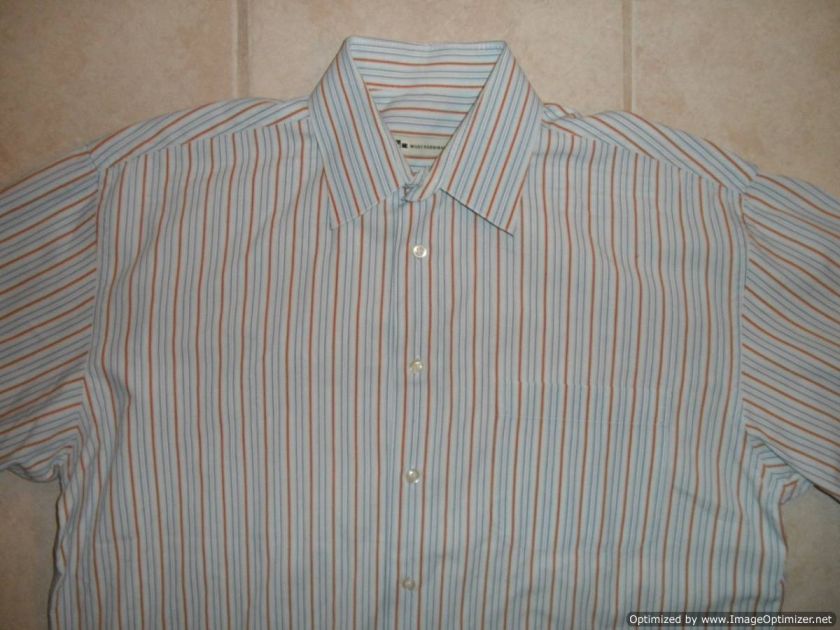 Wilke Rodriguez Mens Dress Shirt 16.5   34 / 35 Light Blue Button 