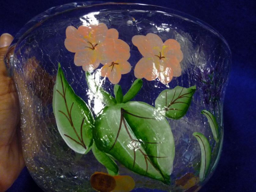 FIFTH AVENUE CRYSTAL FLORAL PAINTED BASKET ROMANIA  