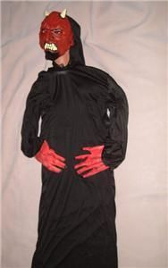 Devil Satan Costume Adult Robe + Mask Hands 1 Size NEW  