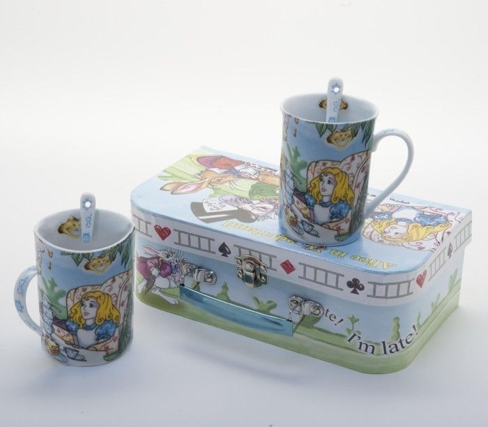 ALICE IN WONDERLAND Cardew 9 oz Cups Spoons Tea Party  