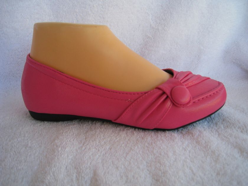 GIRLS FUCHSIA FLAT SHOES YOUTH SIZE 9 4  