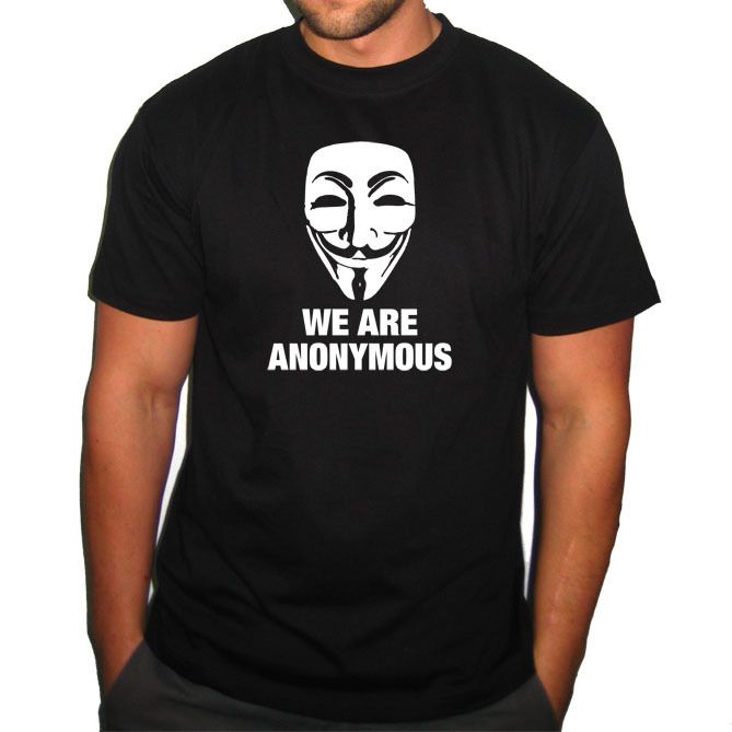 WE ARE ANONYMOUS PIPA SOPA ACTA V for Vendetta Hackers T shirt  