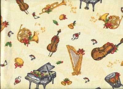 CHRISTMAS JOYFUL NOISE MUSIC ON CRM Cotton Quilt Fabric  