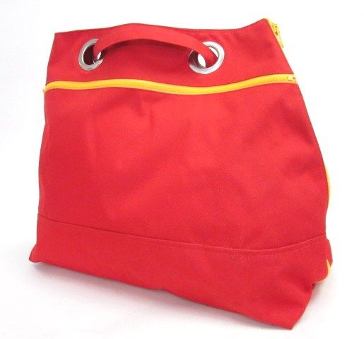 TOTE LE MONDE Red Yellow Backpack Tote Diaper Handbag  