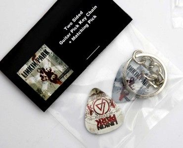 Linkin Park 2 Sided Guitar Pick Keyring + Plectrum  