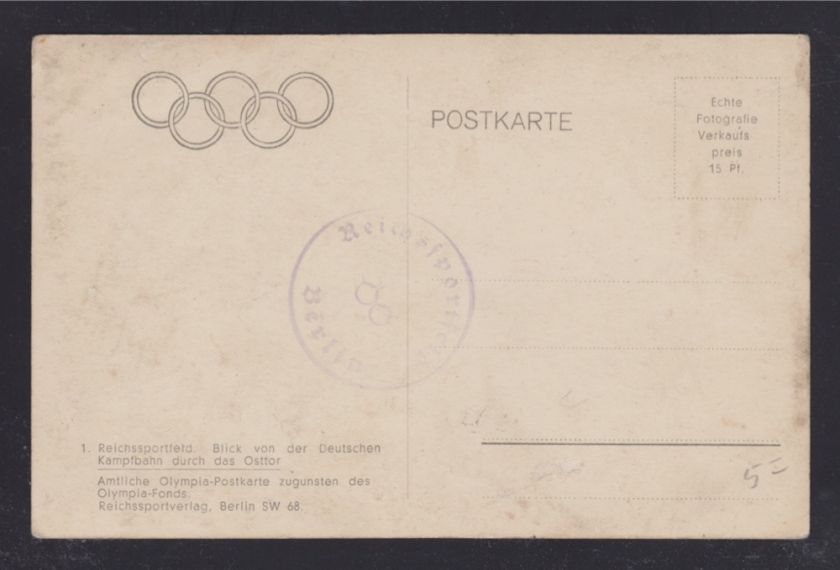 GERMANY 1936 OLYMPICS 3 PHOTO POSTCARDS SPORTS FIELDS & ARENAS  