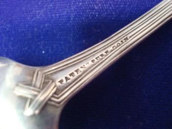 Pr Coin Silver Dessert Spoons Fancy Bow pattern Wendt?  