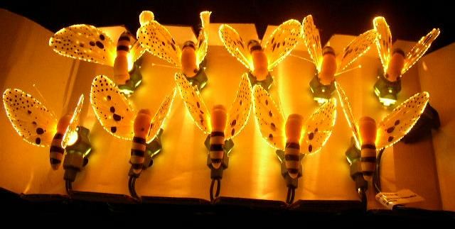 Fiber Optic~NEW~10 Bumble Bee~Garden Wedding Lights 12  