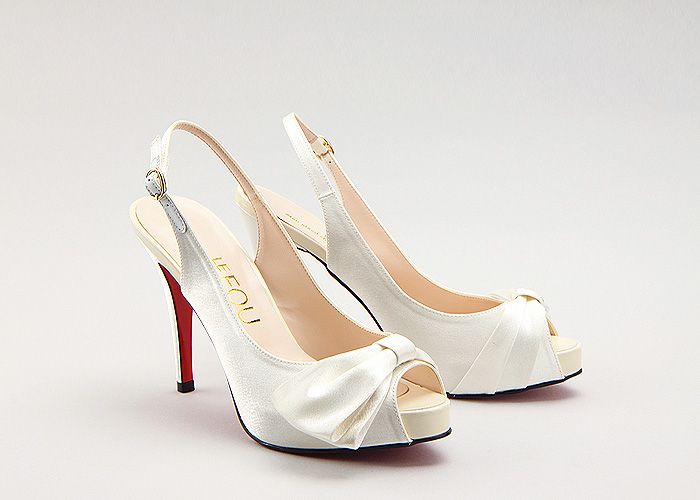 11168 Patent Leather Satin Wedding Bridal Handmade Sandals Ivory W US4 